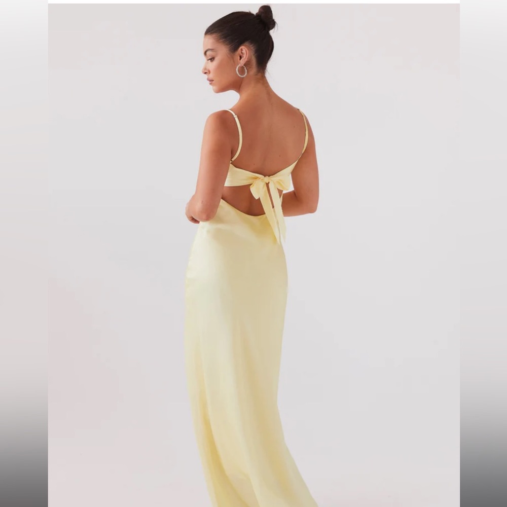 Peppermayo Light Yellow Backless Dress